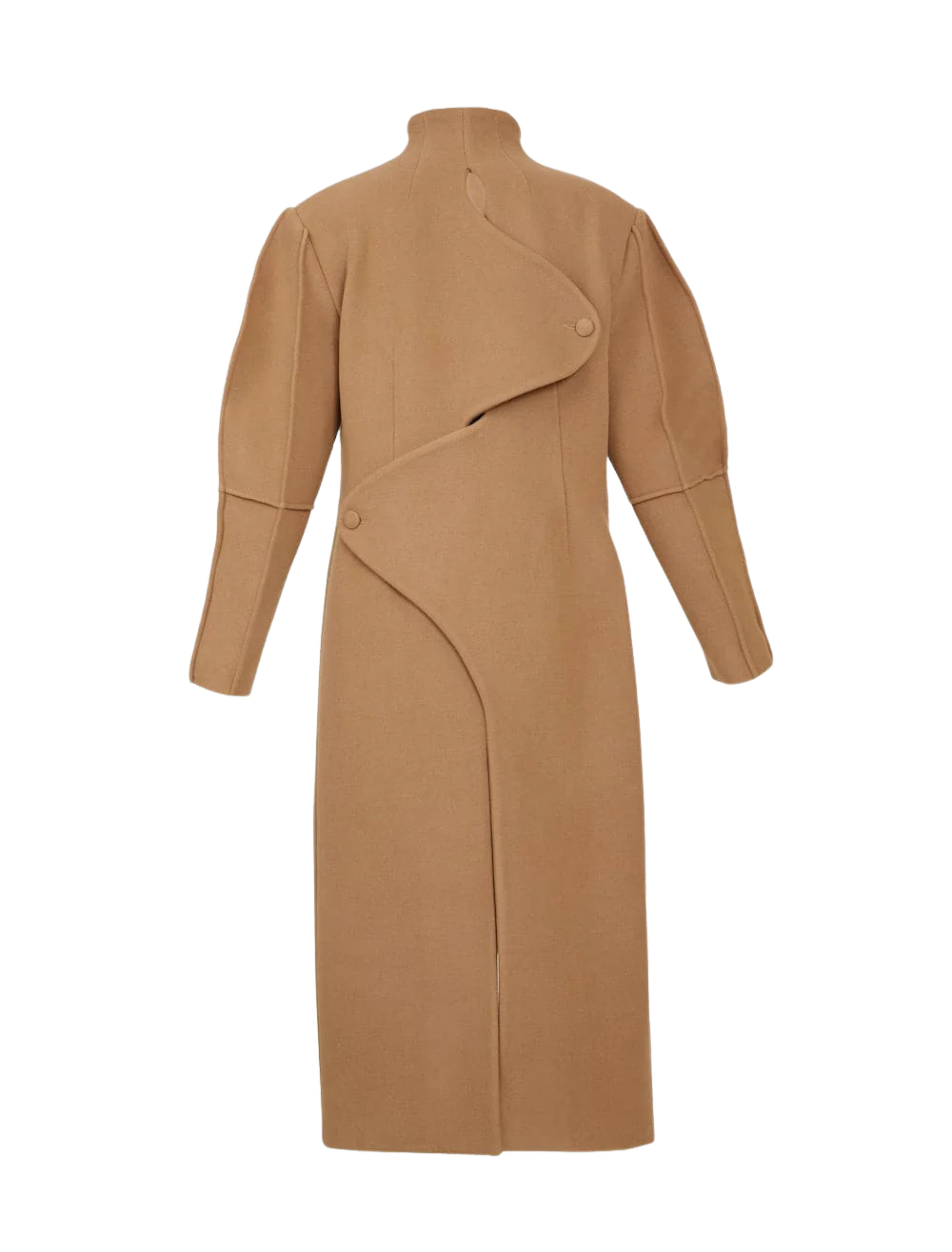 Asymmetric Wool-Blend Coat