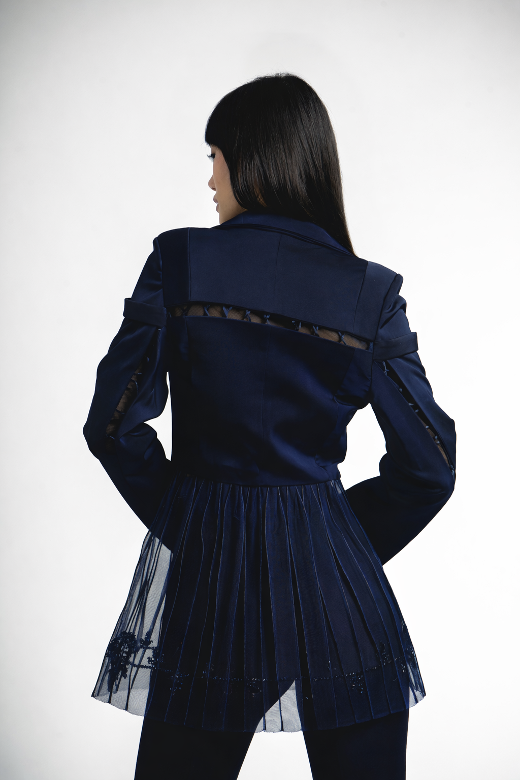 Blue Peplum Style Jacket