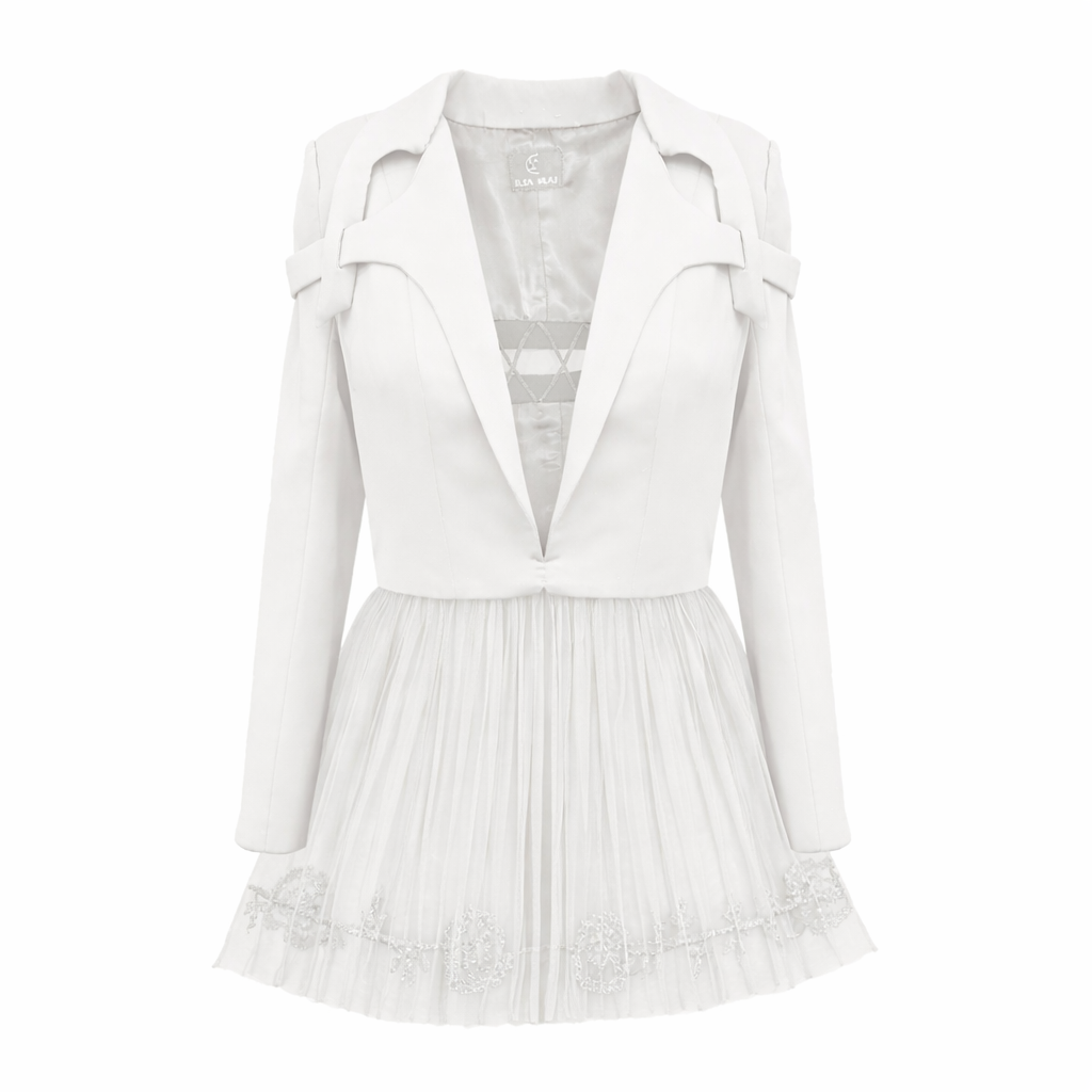 White Peplum Style Jacket