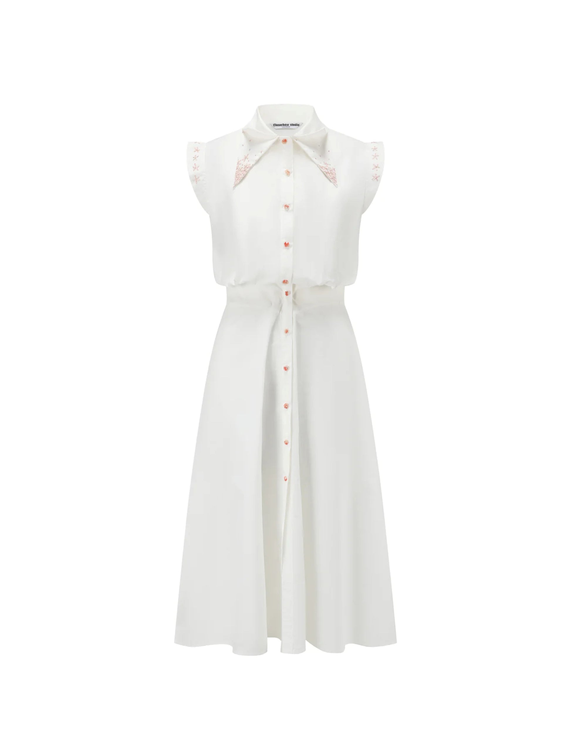 French Silk Ribbon Embroidery Shirt Dress