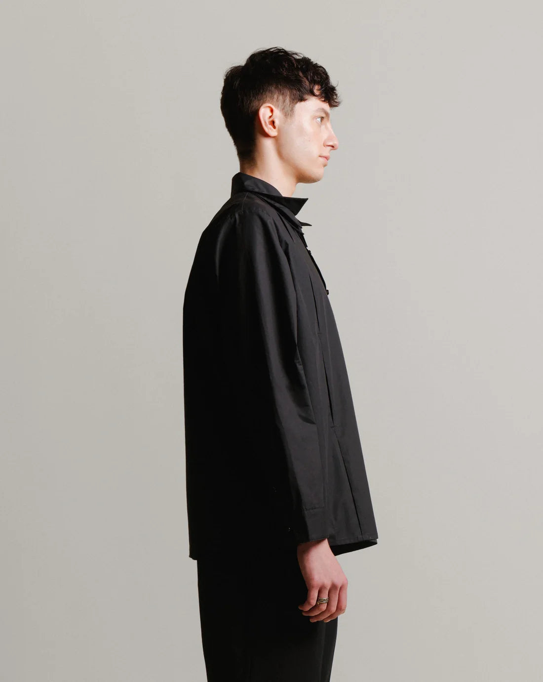 3-Layer Oversize Shirt - Unisex Black