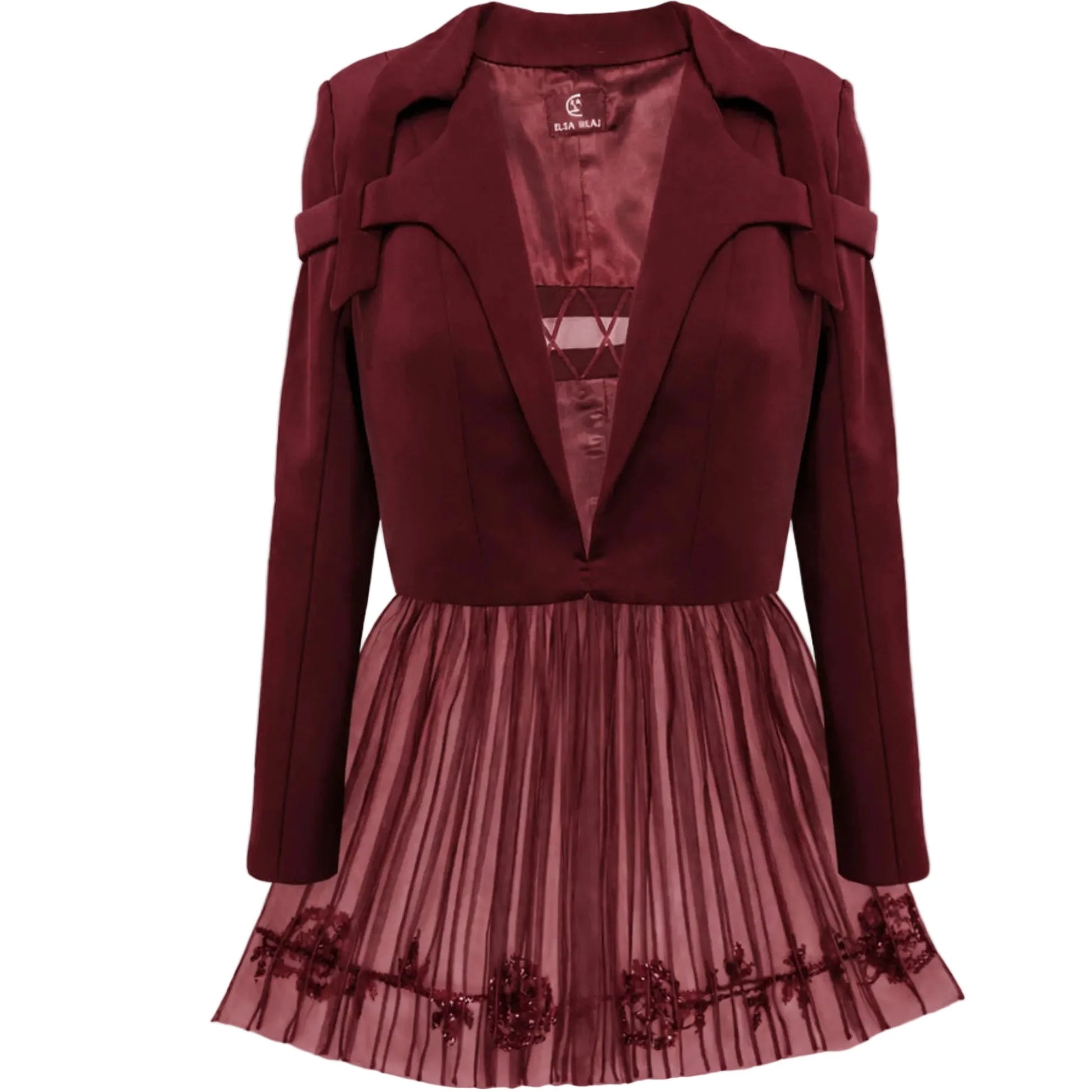 Burgundy Peplum Style Jacket
