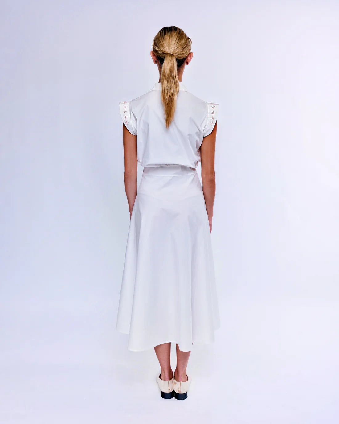 French Silk Ribbon Embroidery Shirt Dress