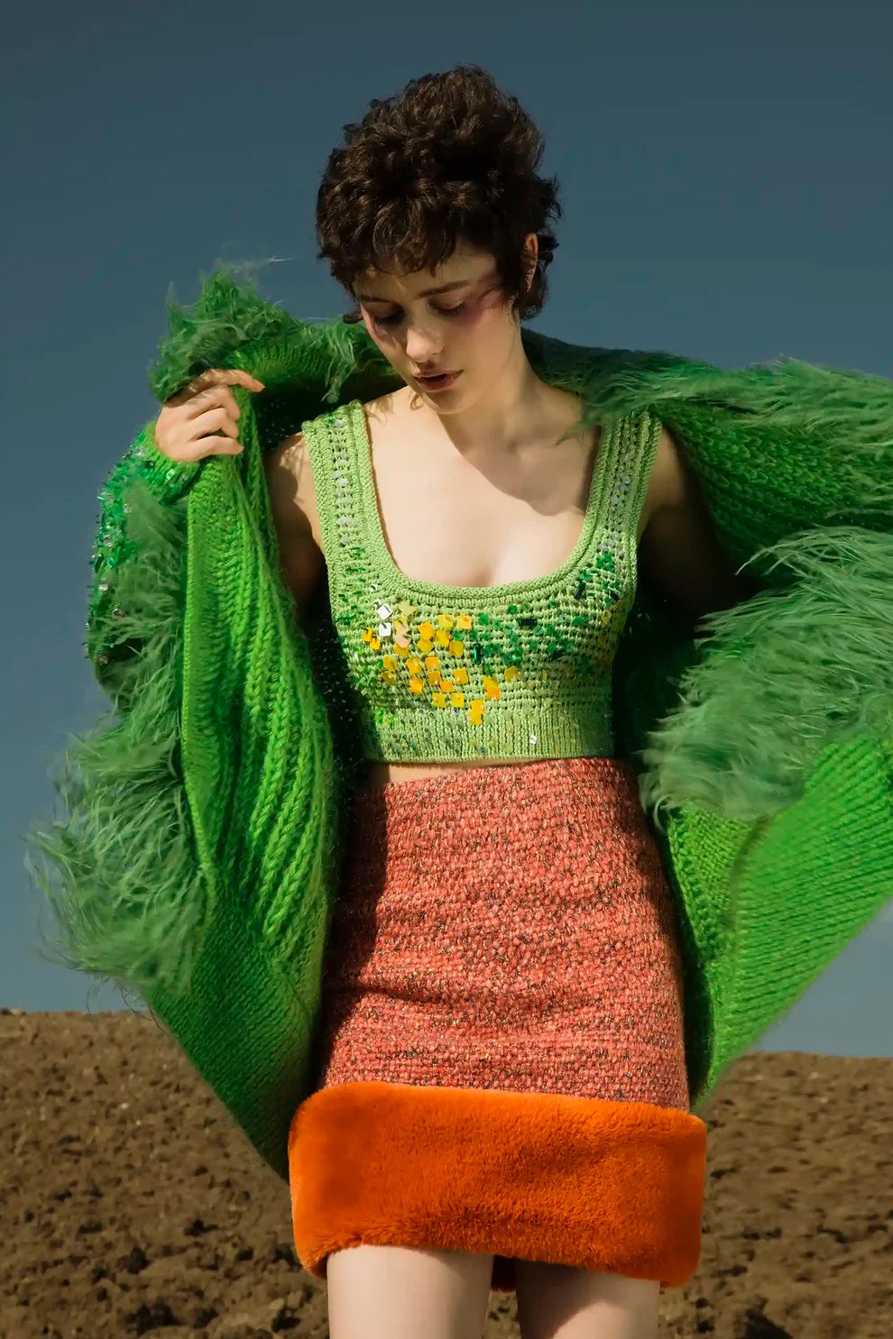 Briggite Orange Skirt