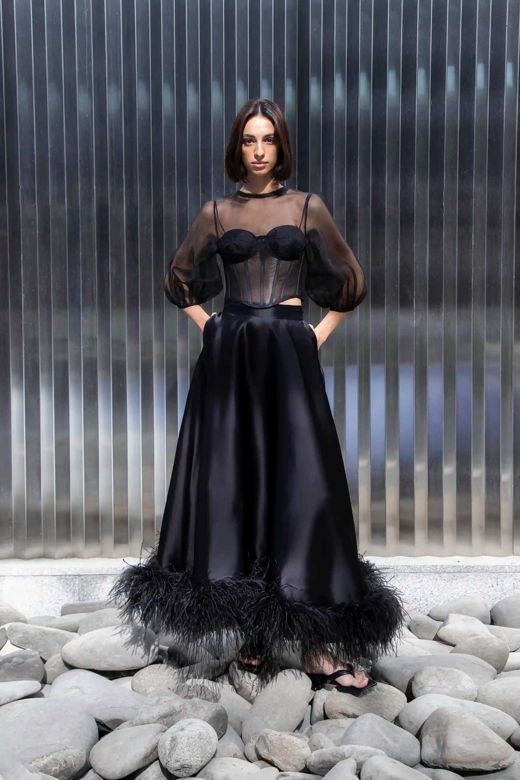 Perinne Black Skirt