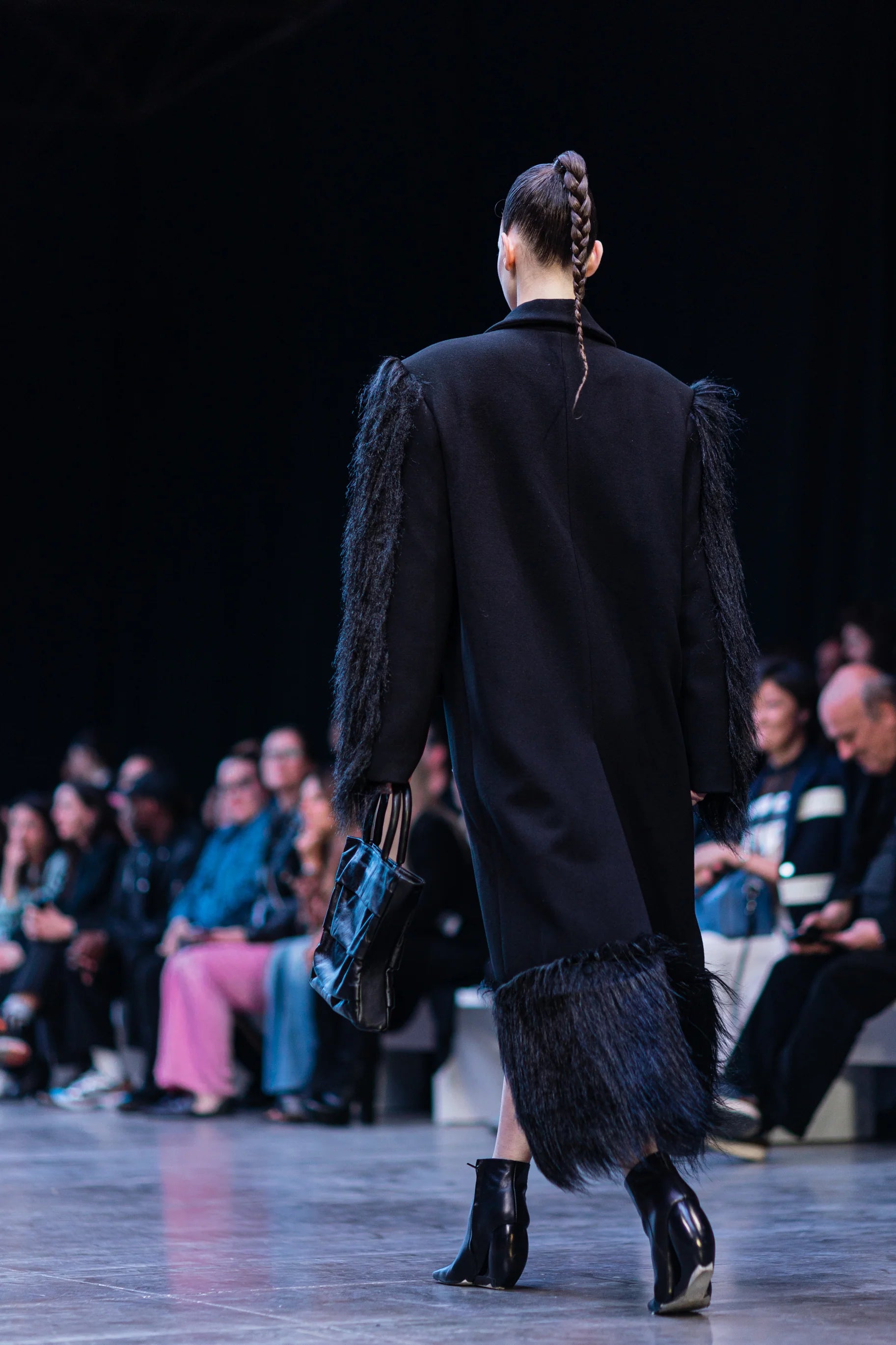 Black Furry Long Coat
