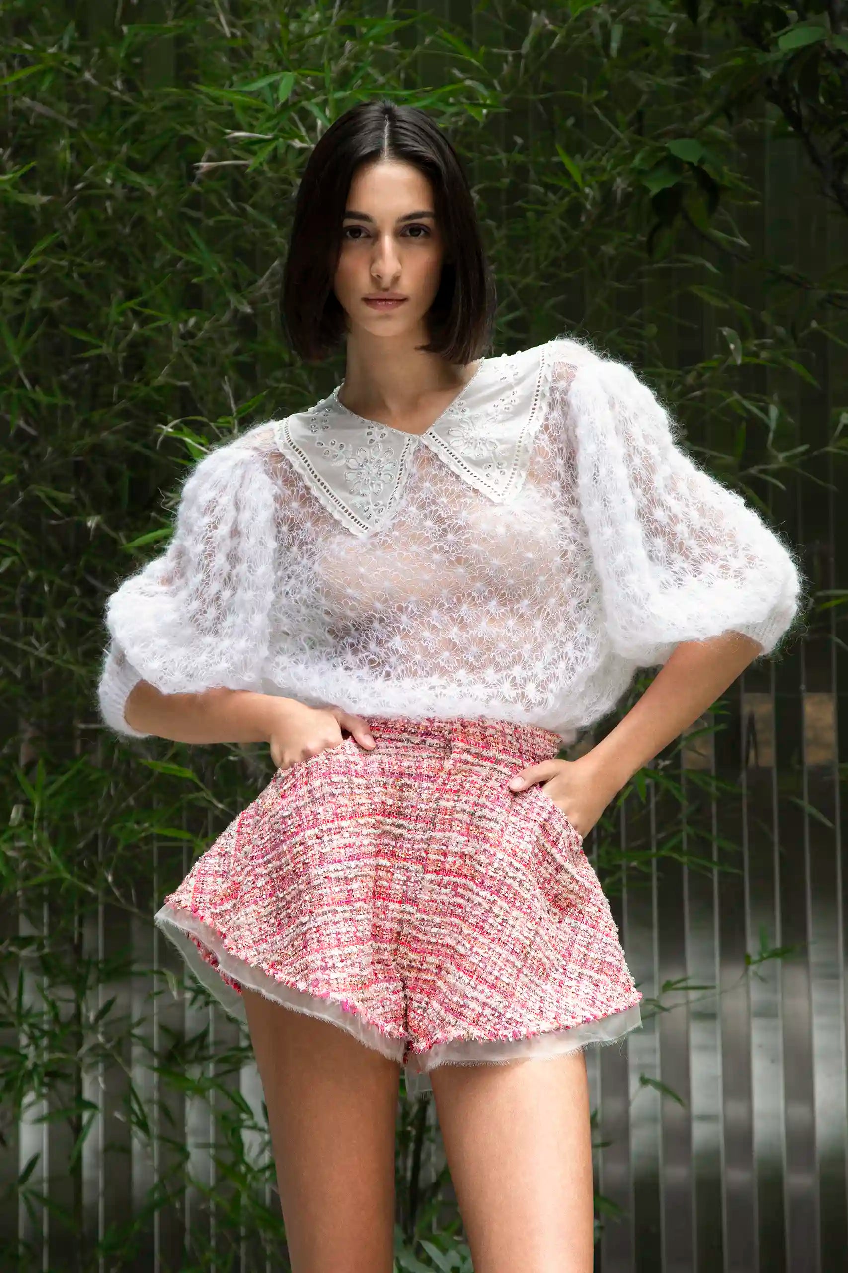 Tweed Pink Shorts