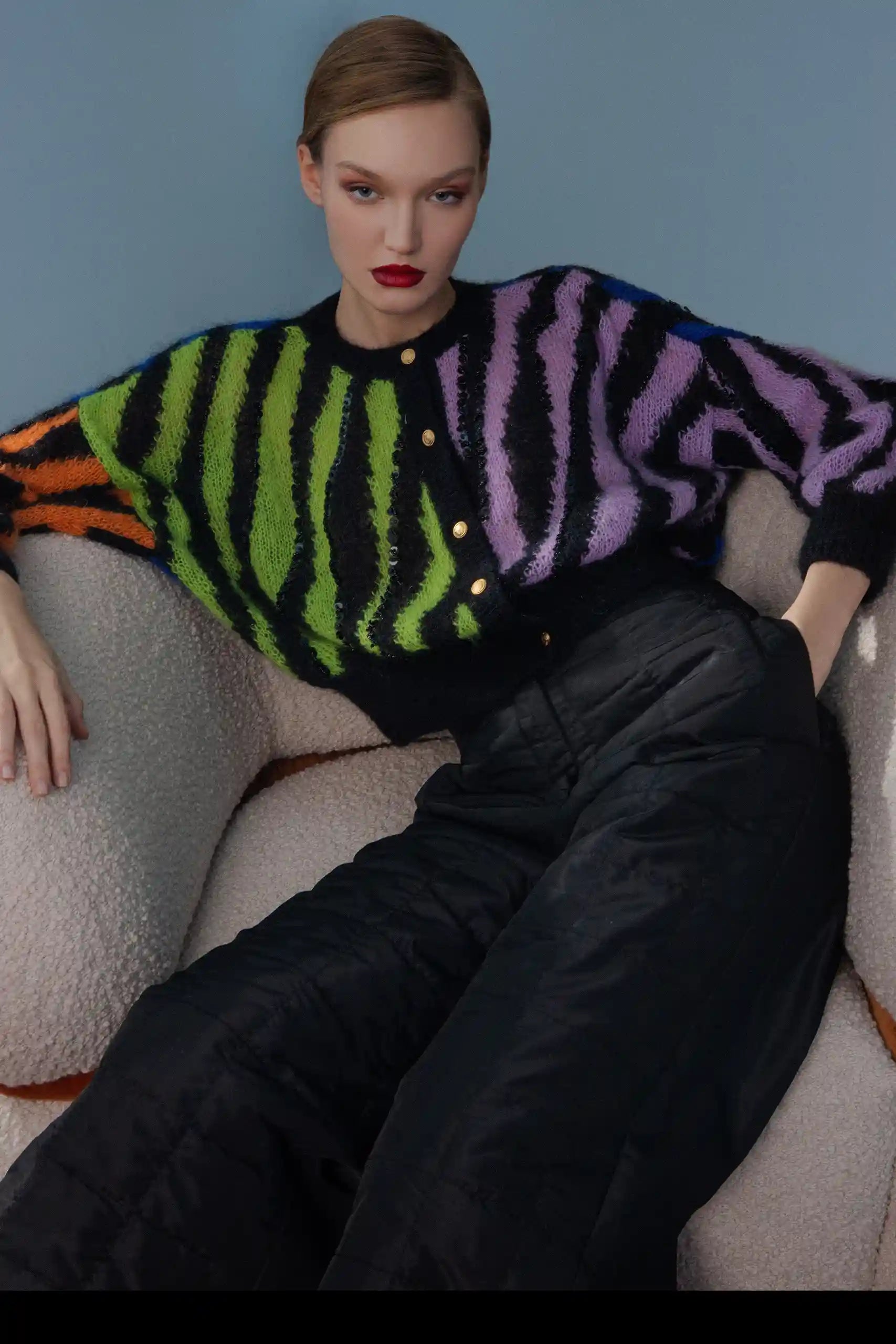 Short Zebra Multi Color Cardi