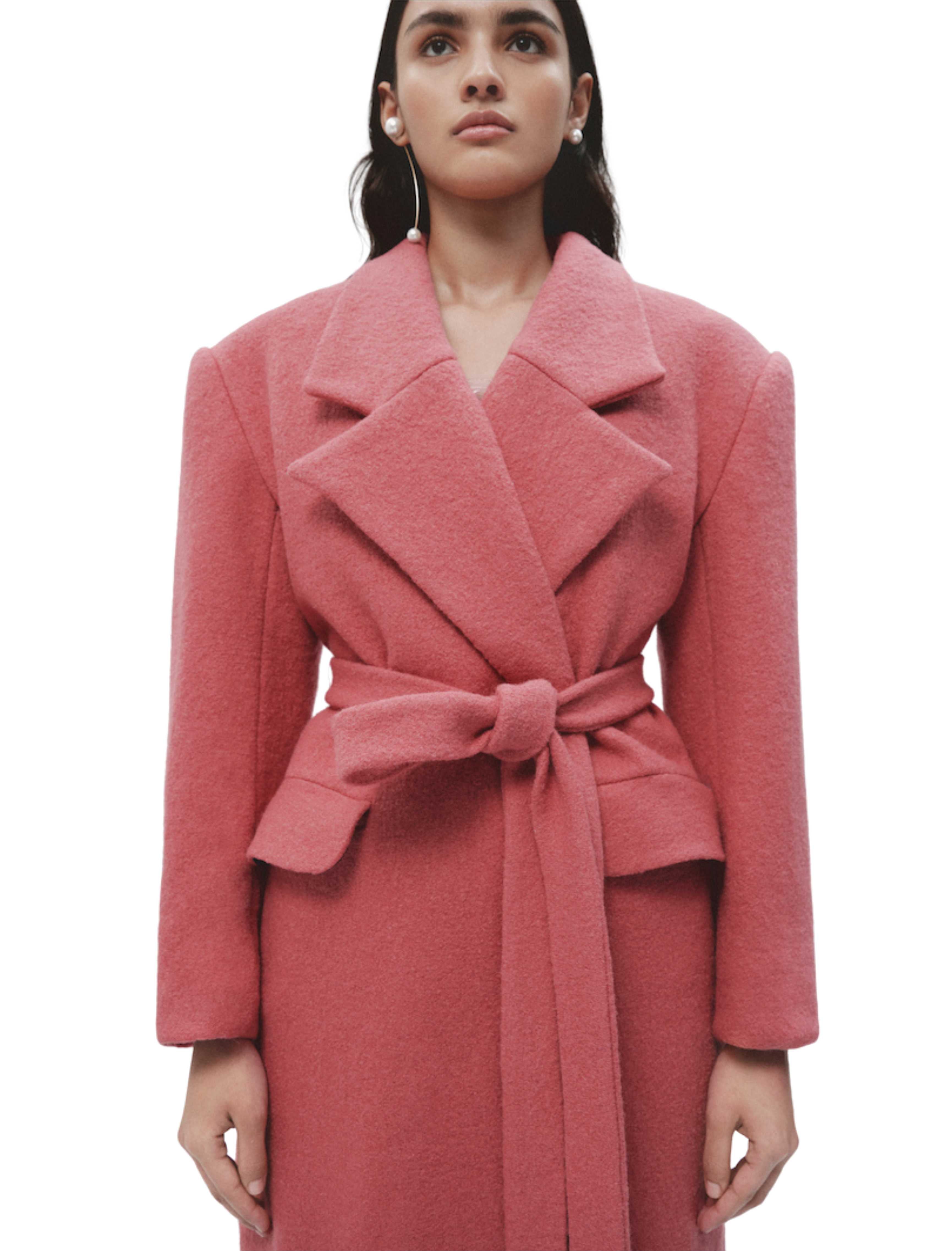 Pink Wool Maxi Coat