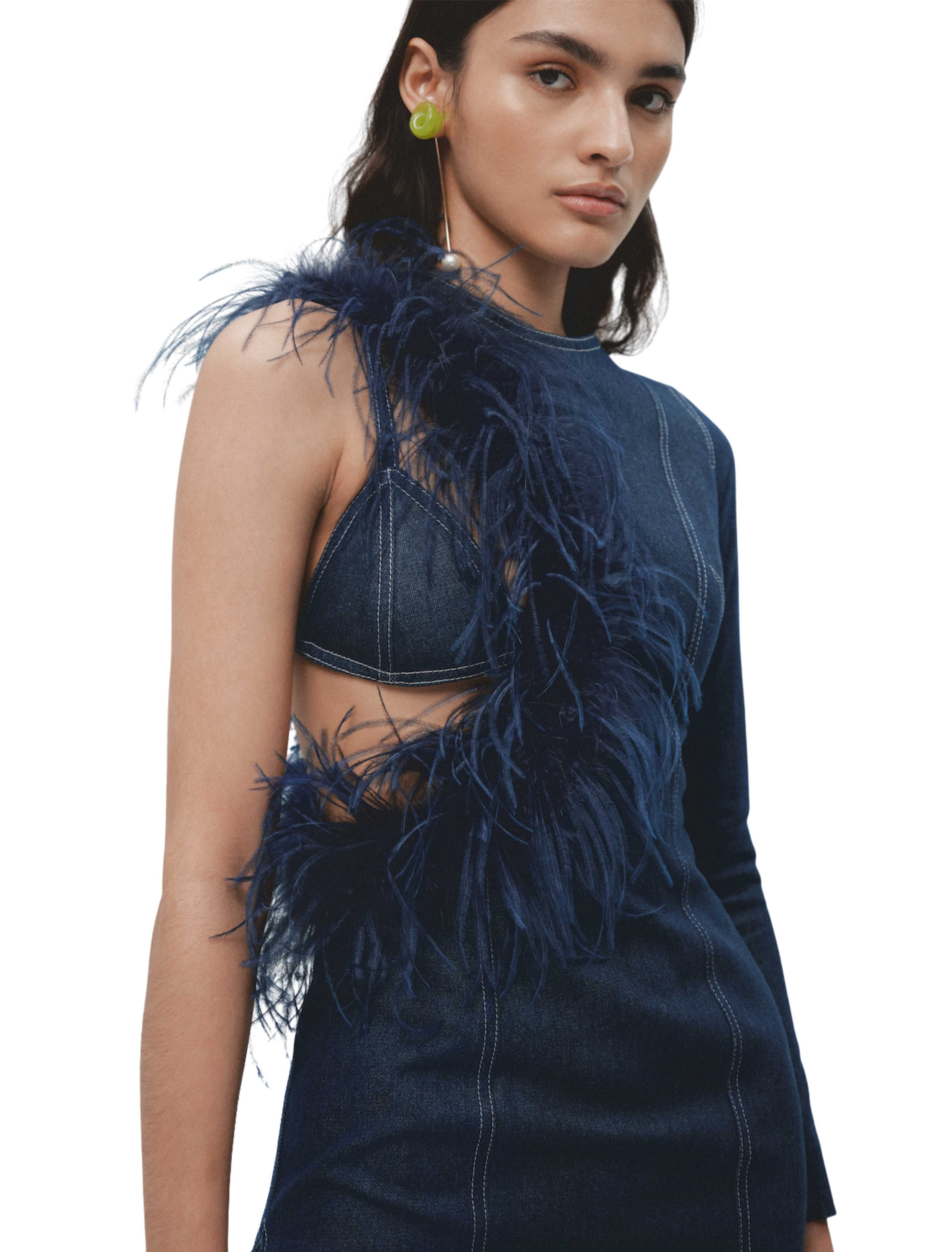 Denim Navy Blue Long Dress