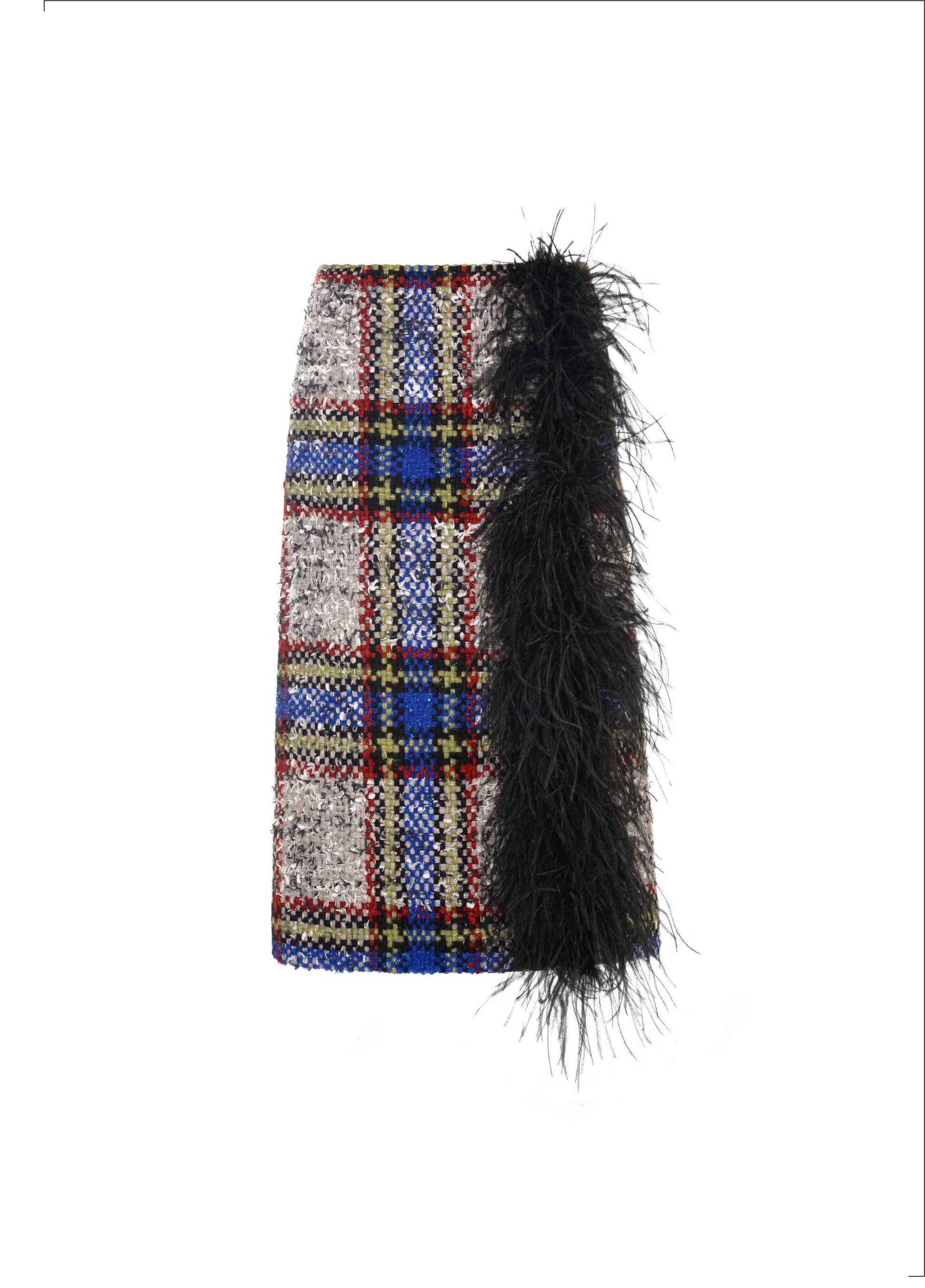 Tweed Boa Blue Skirt