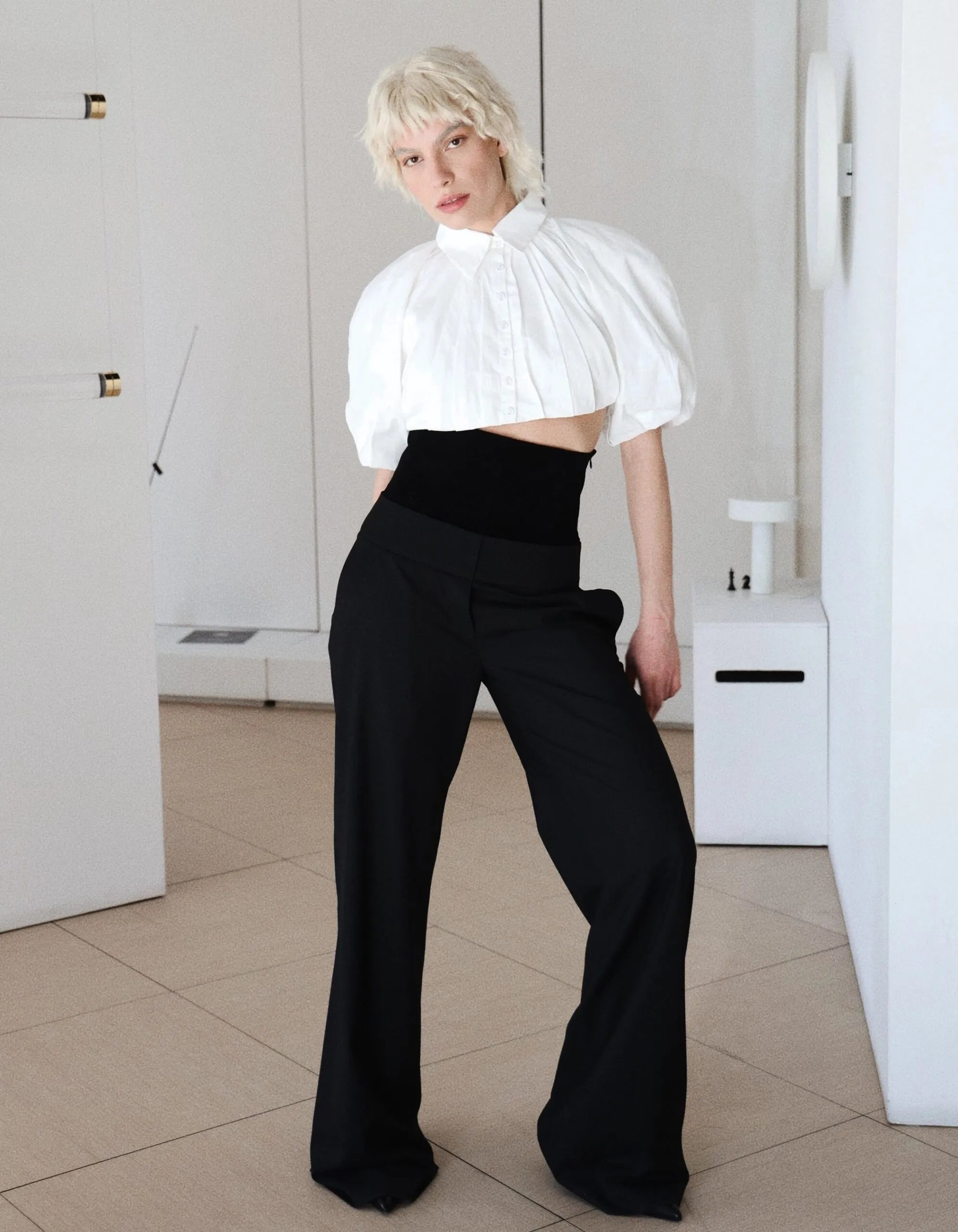 CHEMISS white puffy shirt