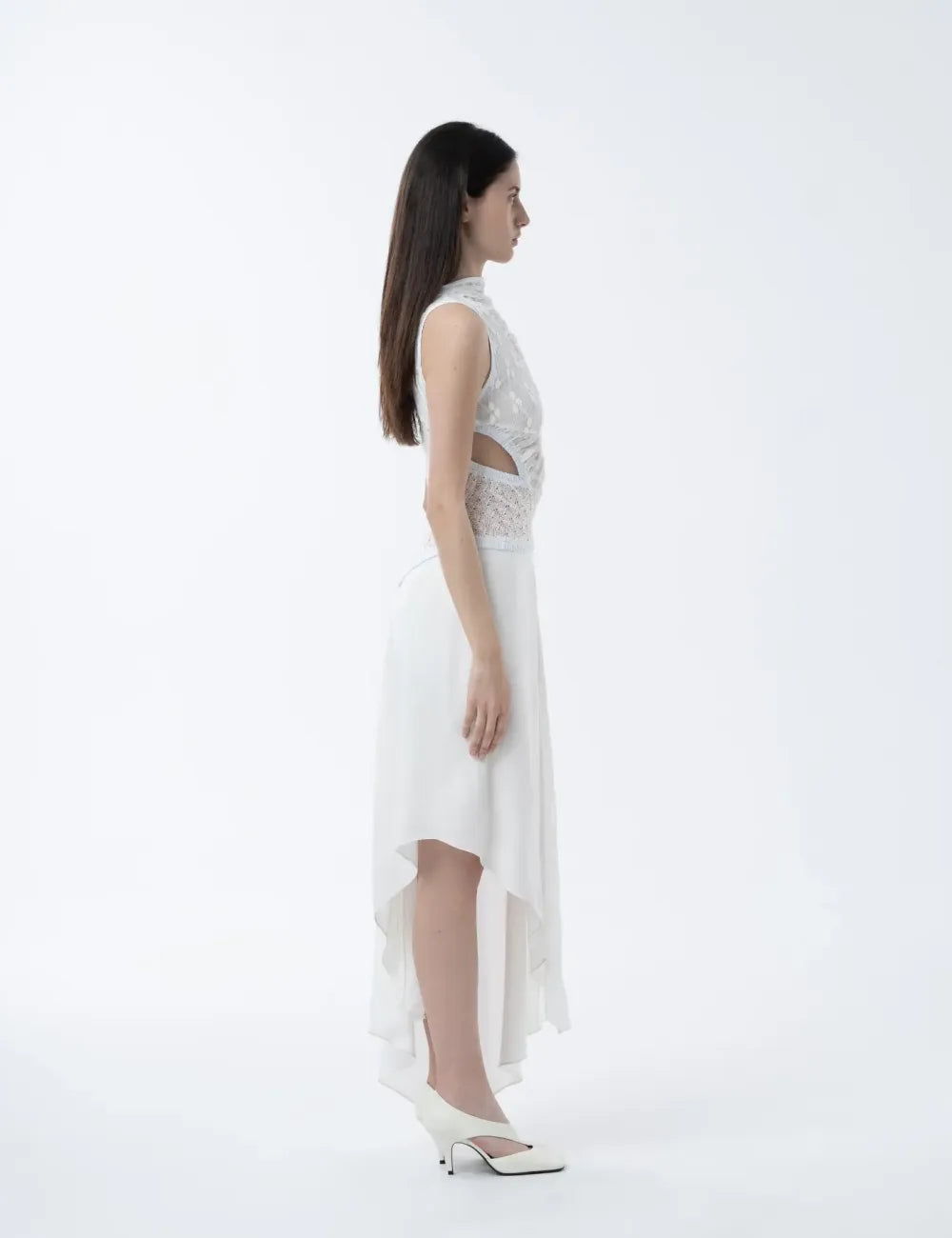 Molka White Midi Dress