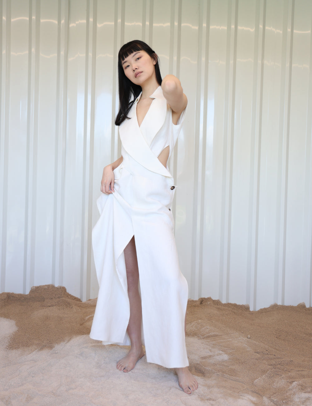 Xenia Linen Midi Dress
