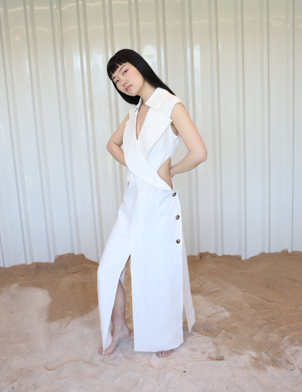 Xenia Linen Midi Dress