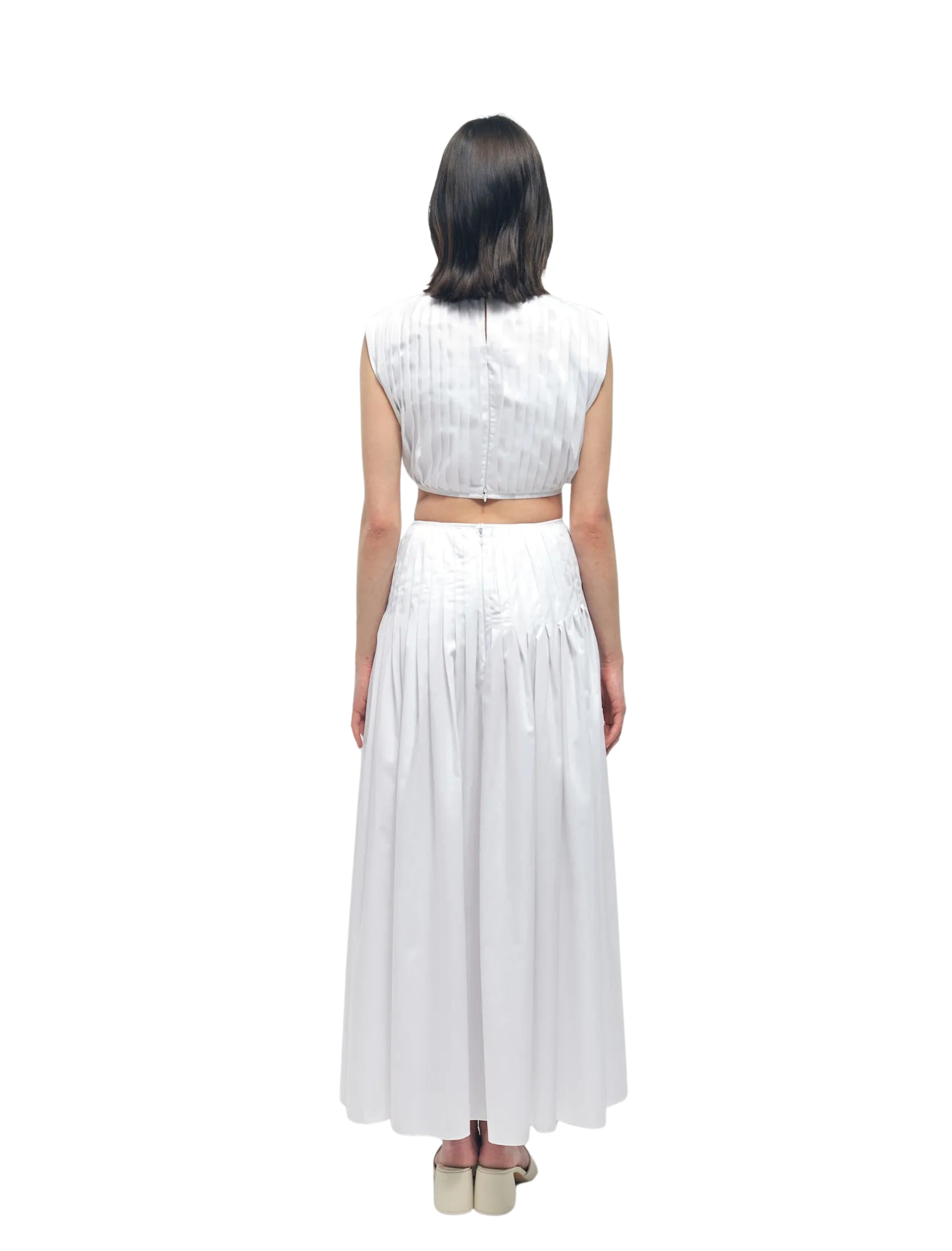 Ersin White Pleated Two Piece Dress