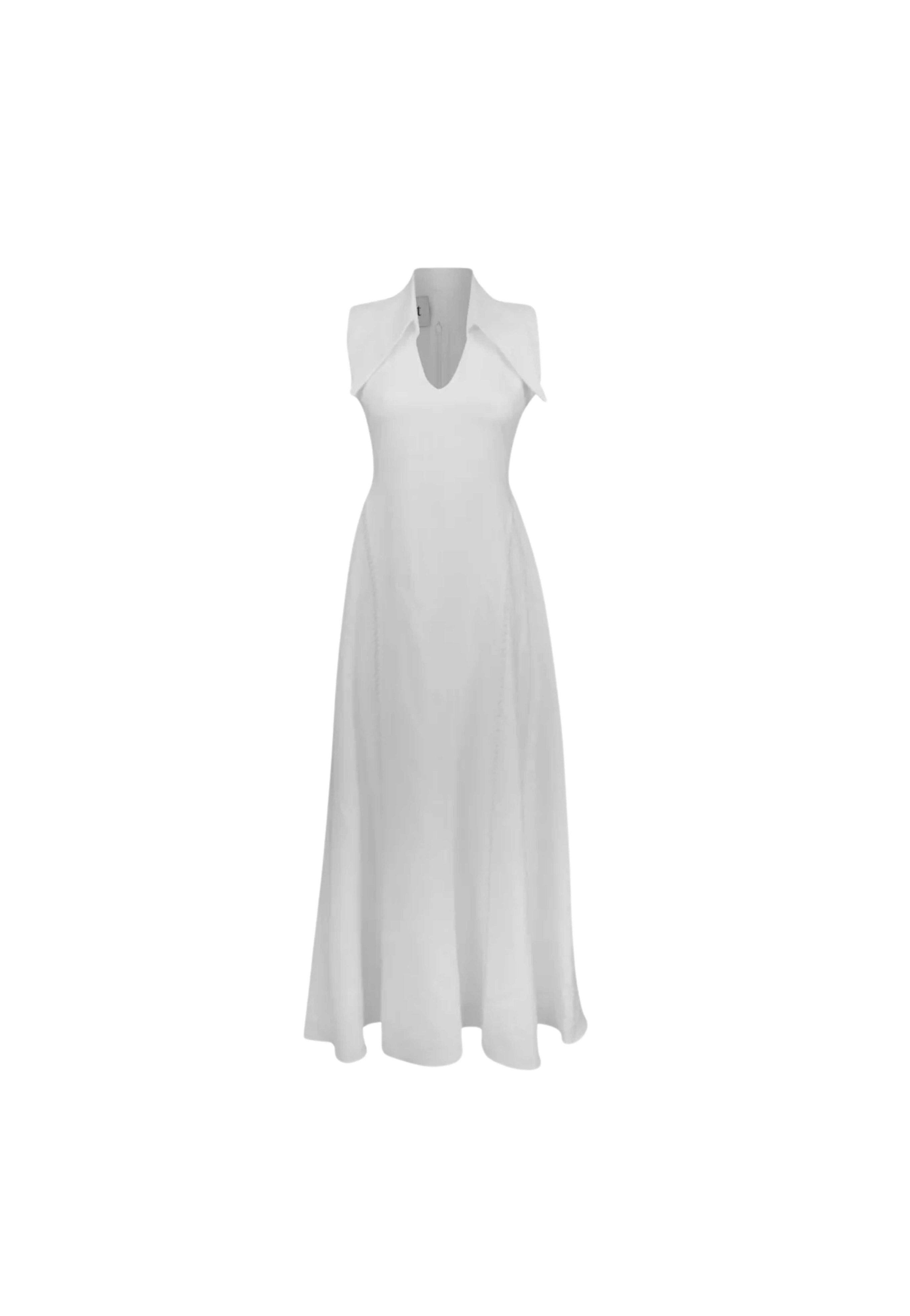 Amari Sleeveless Maxi White Linen Dress