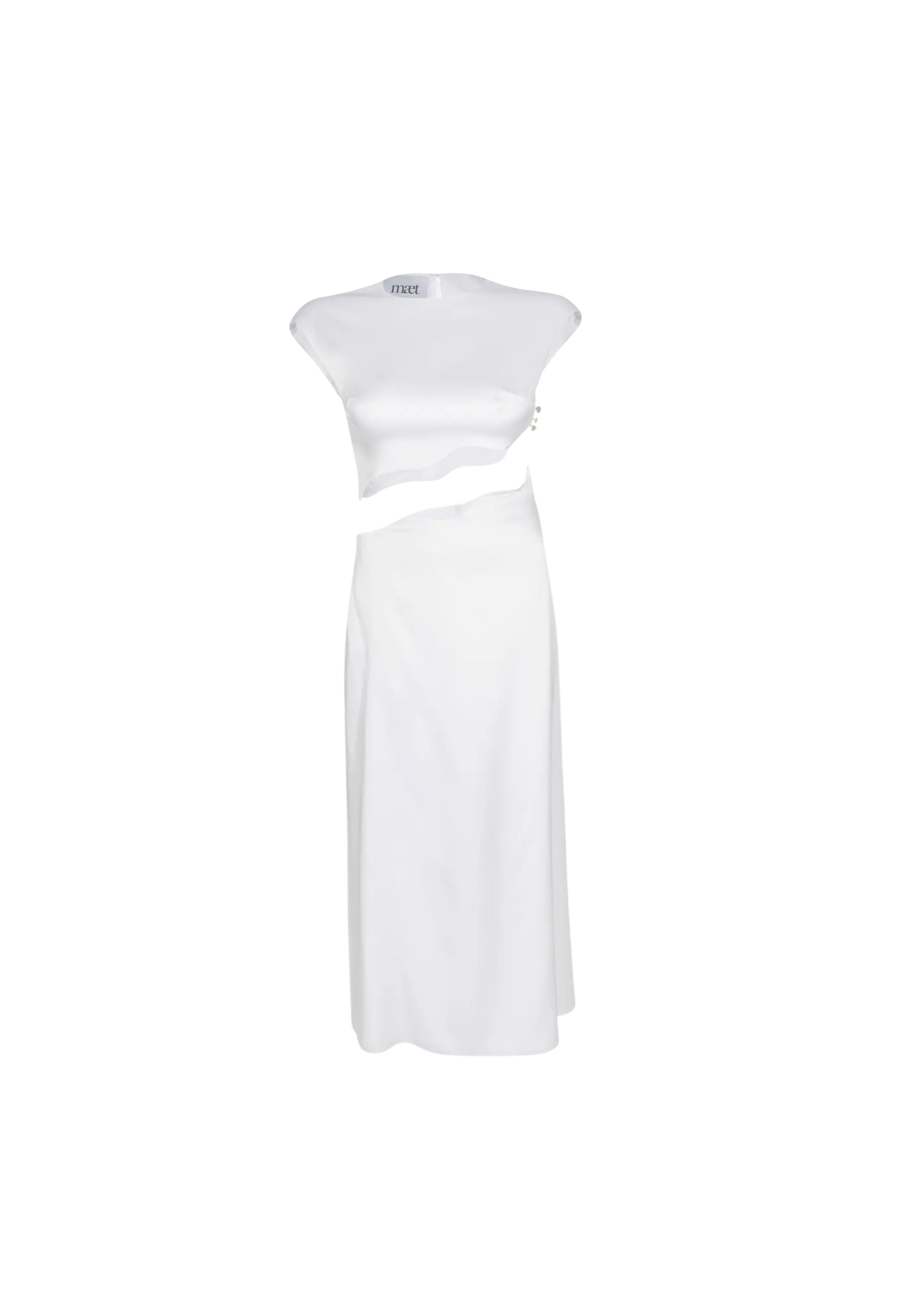 Rhea White Silk Skirt Set