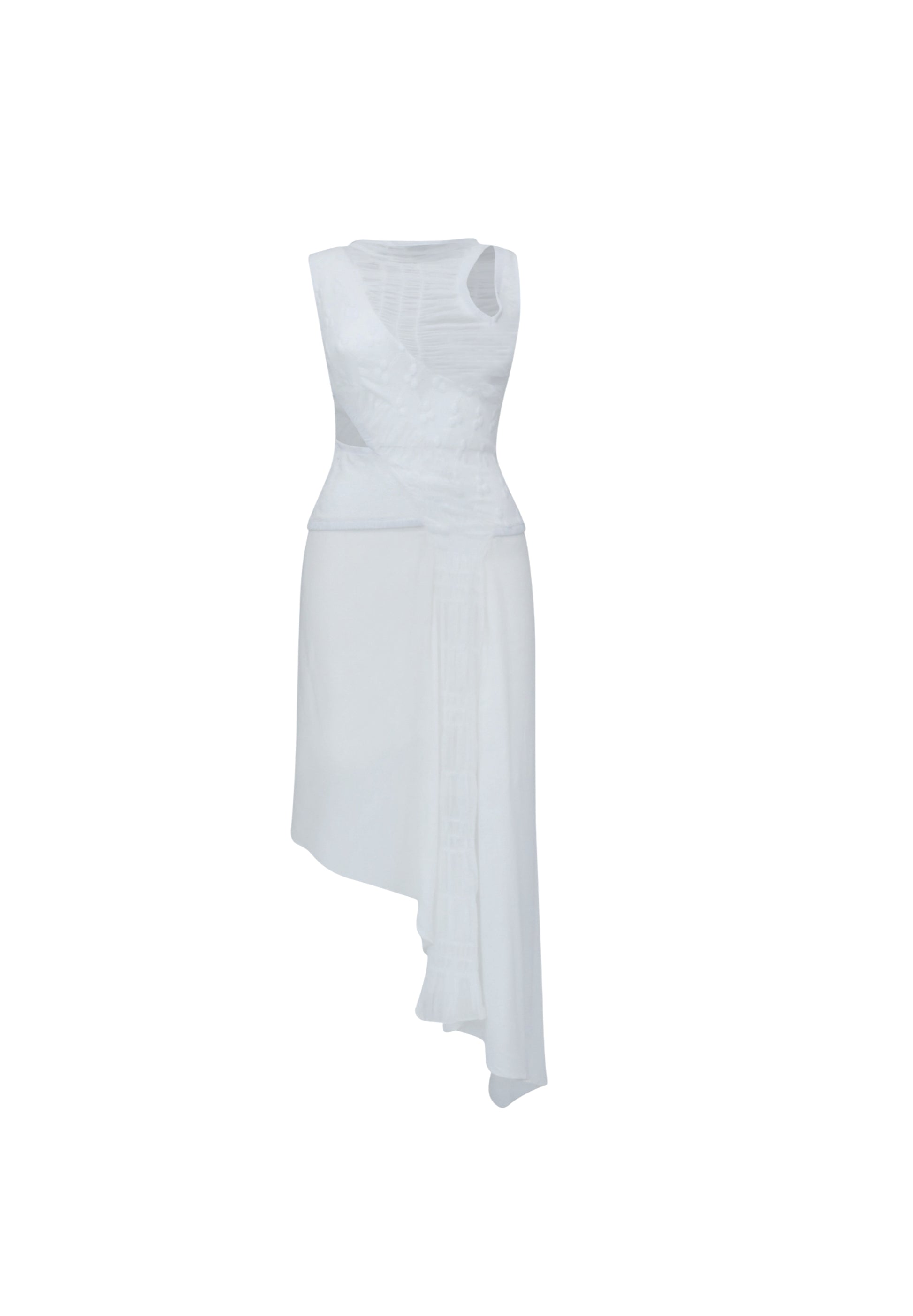 Molka White Midi Dress