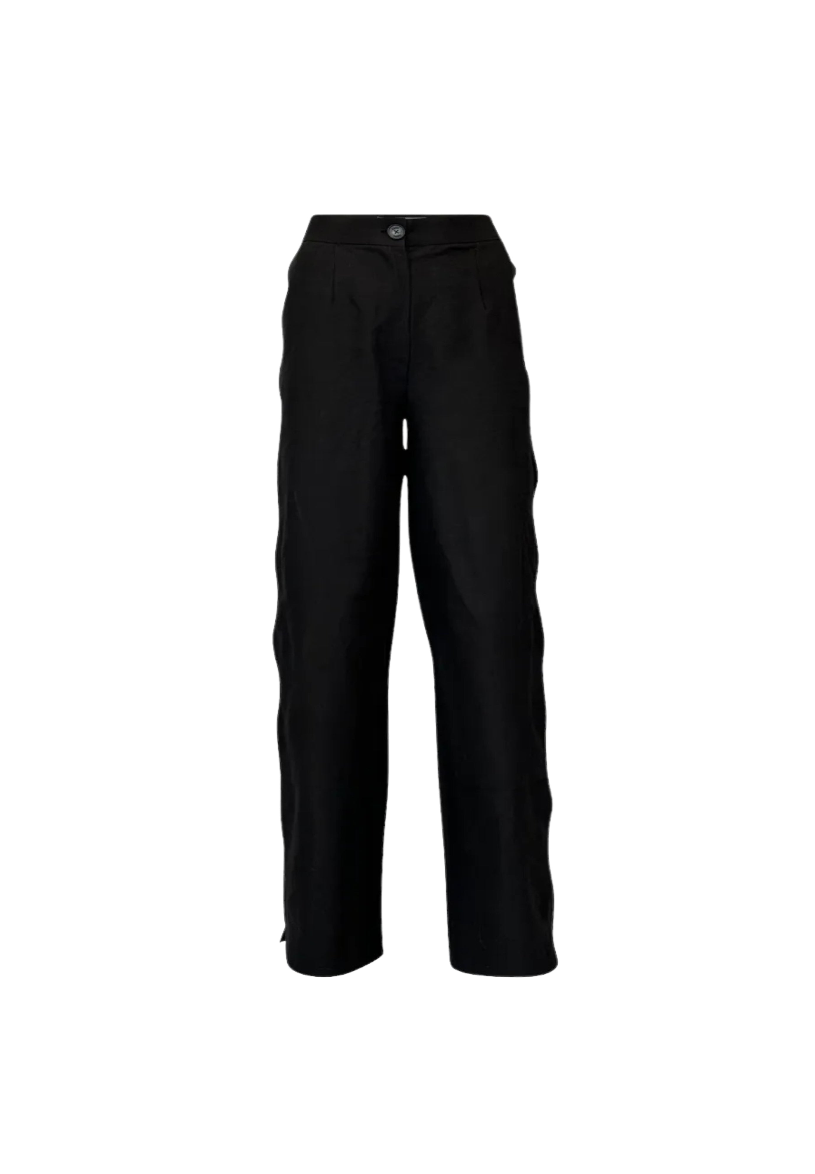 Nereus Black Cut-Out Linen Pants
