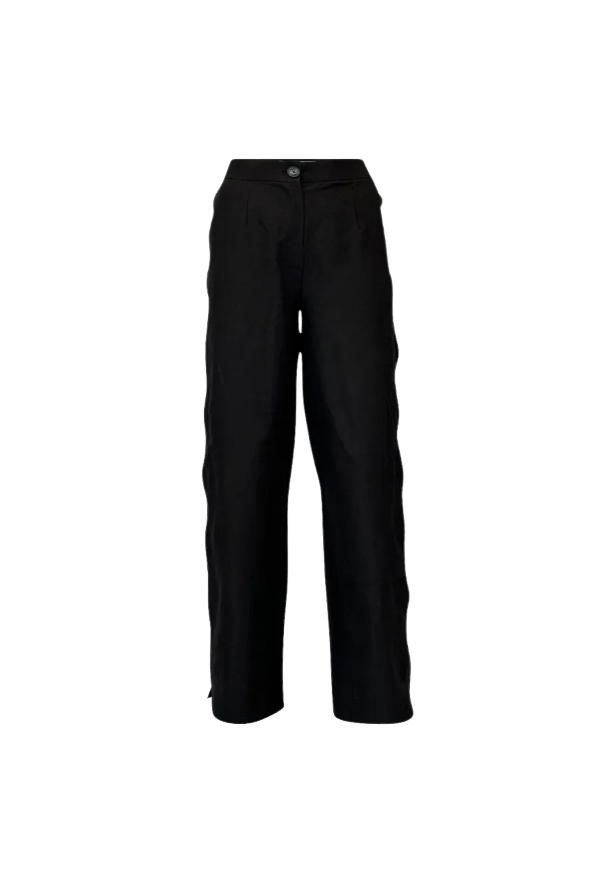 Nereus Black Cut-Out Linen Pants