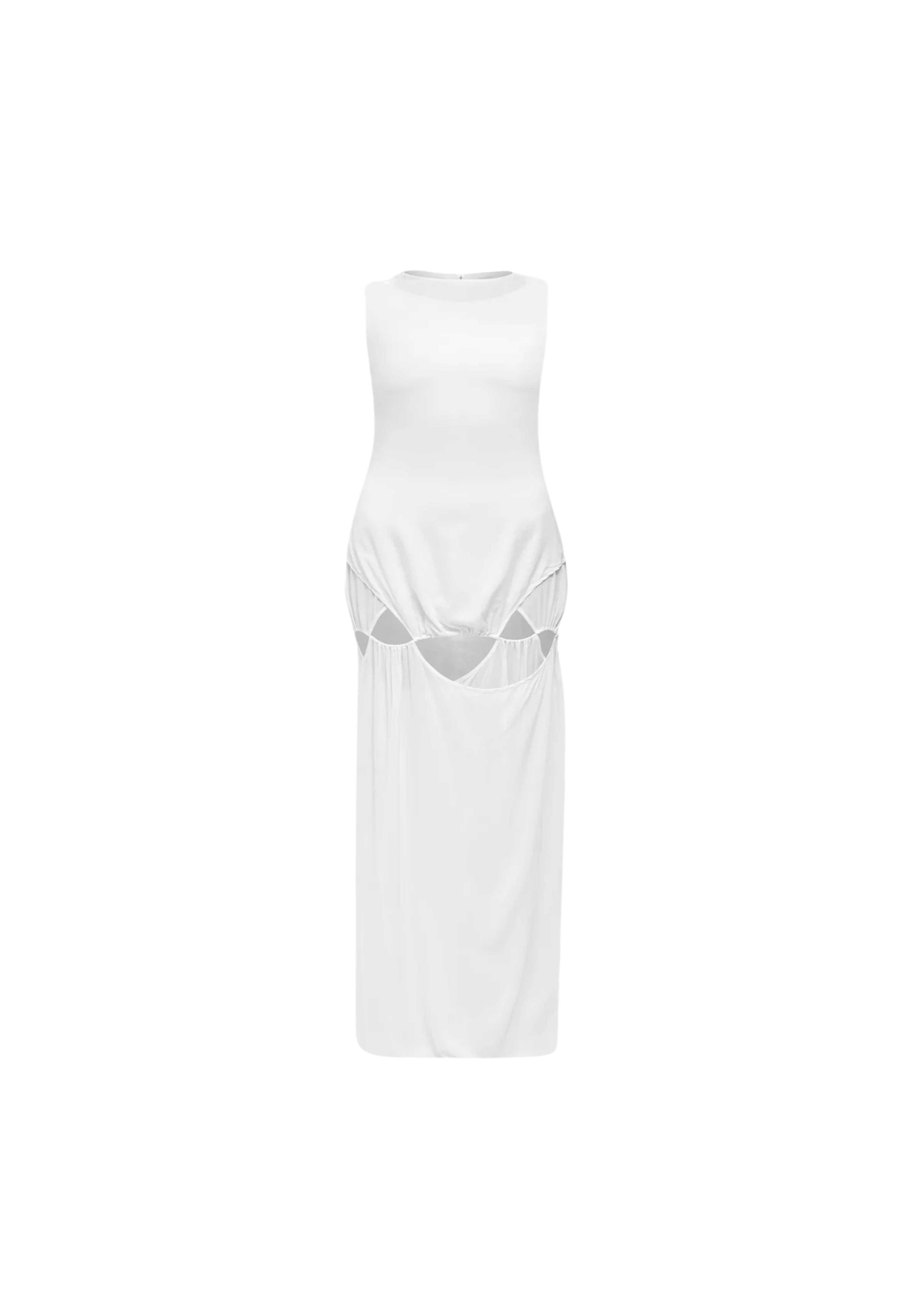 Zirdi White Cut-out Long Dress