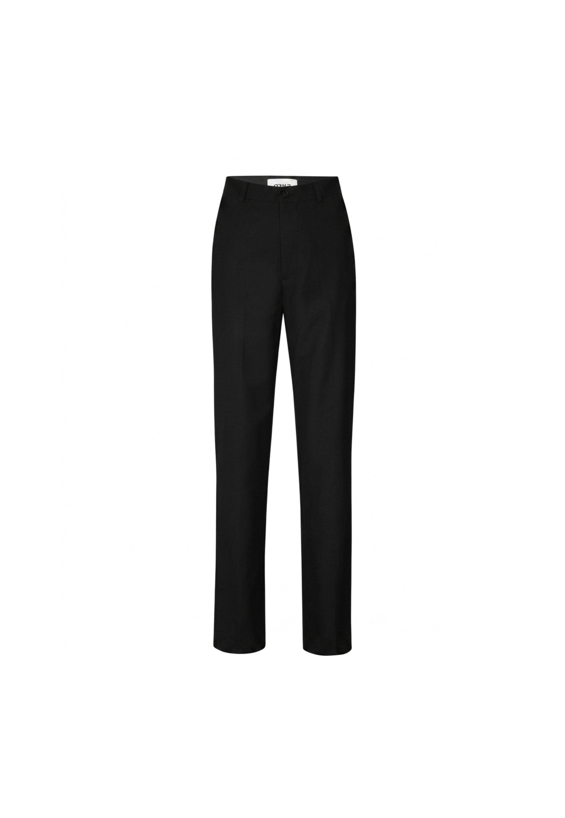 BRONTE Black high-waisted straight-leg pants