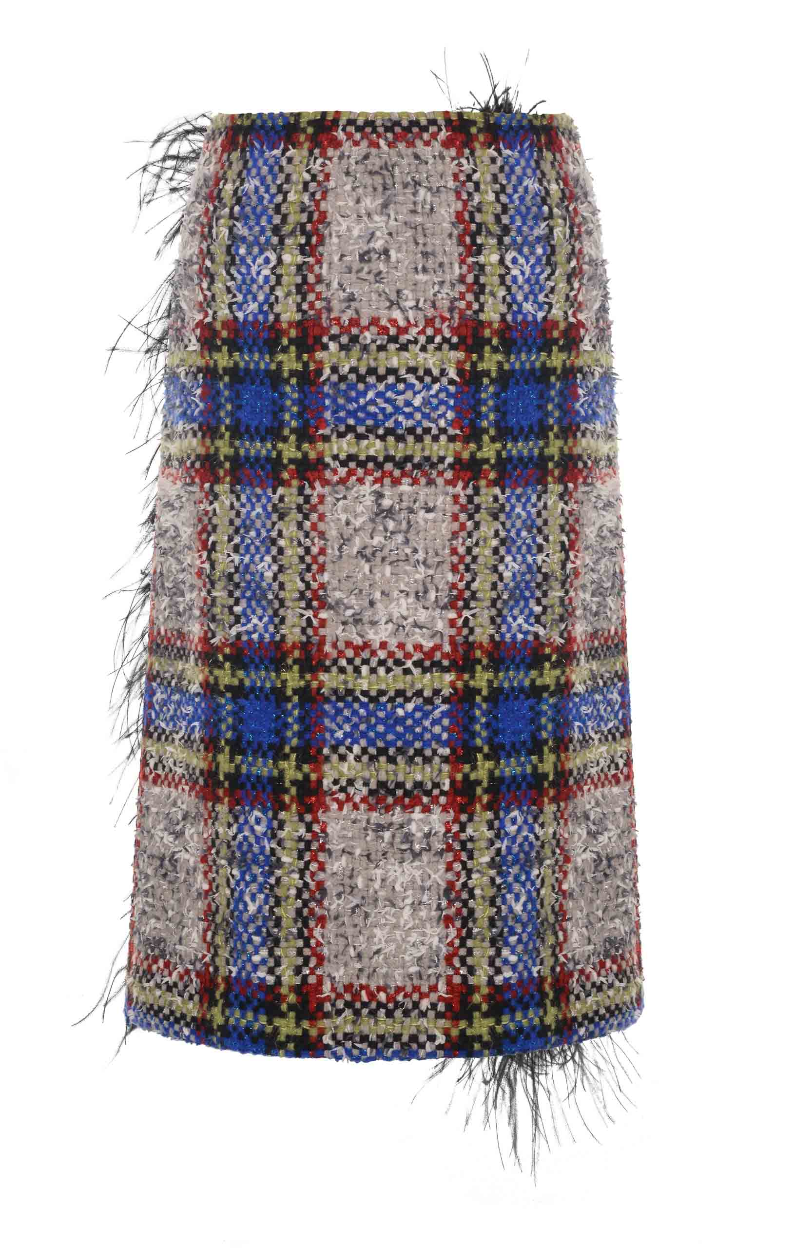 Tweed Boa Blue Skirt