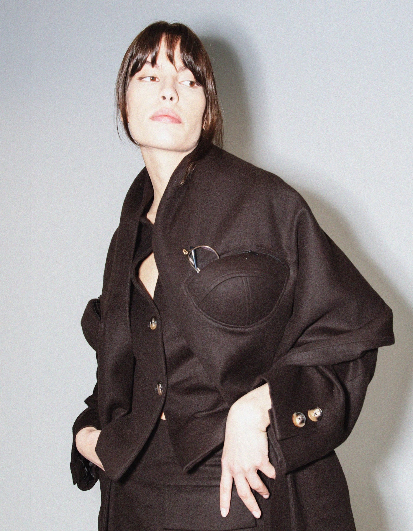 IBE Brown Cashmere Poncho Scarf