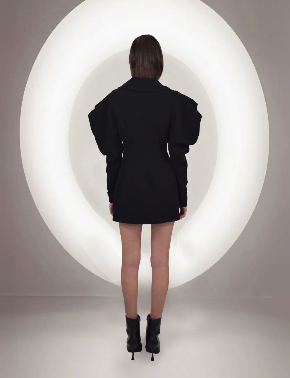 Narte Mini Dress with Puffy Sleeves