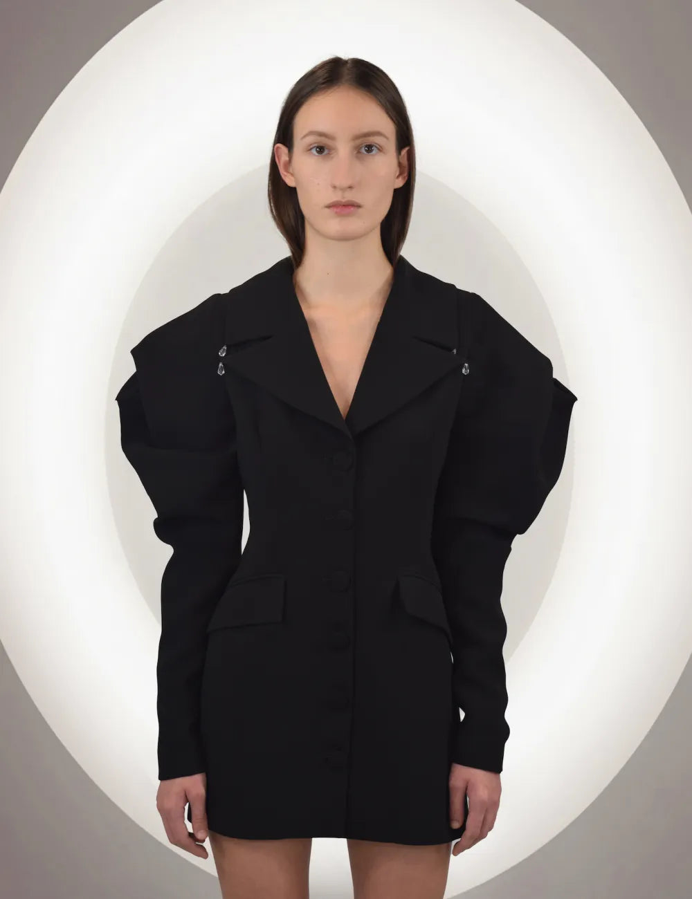 Narte Mini Dress with Puffy Sleeves