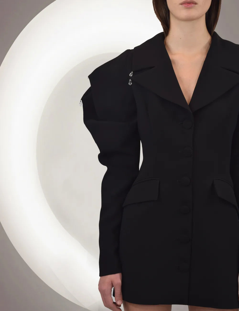 Narte Mini Dress with Puffy Sleeves