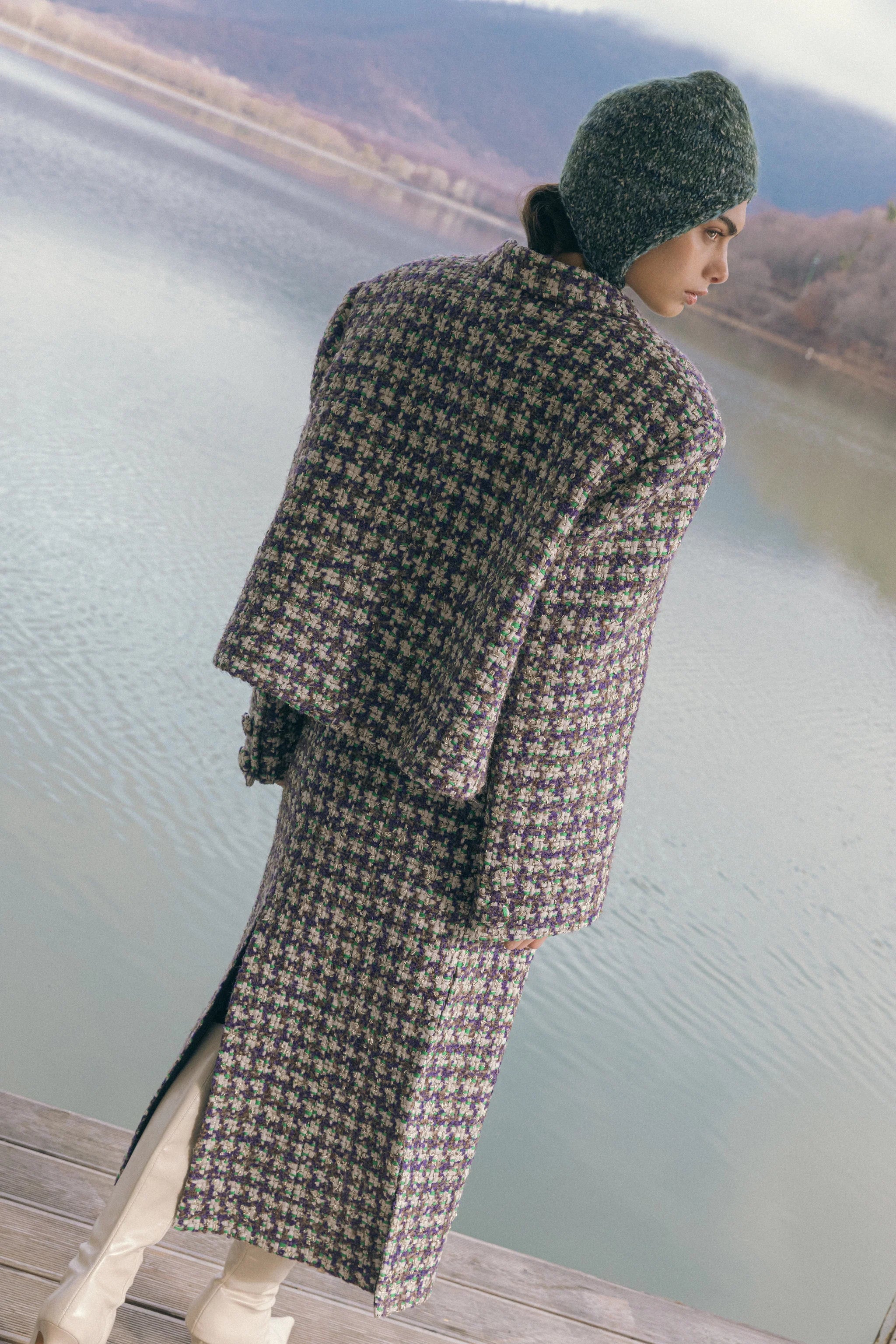 Boa Tweed Blazer Purple