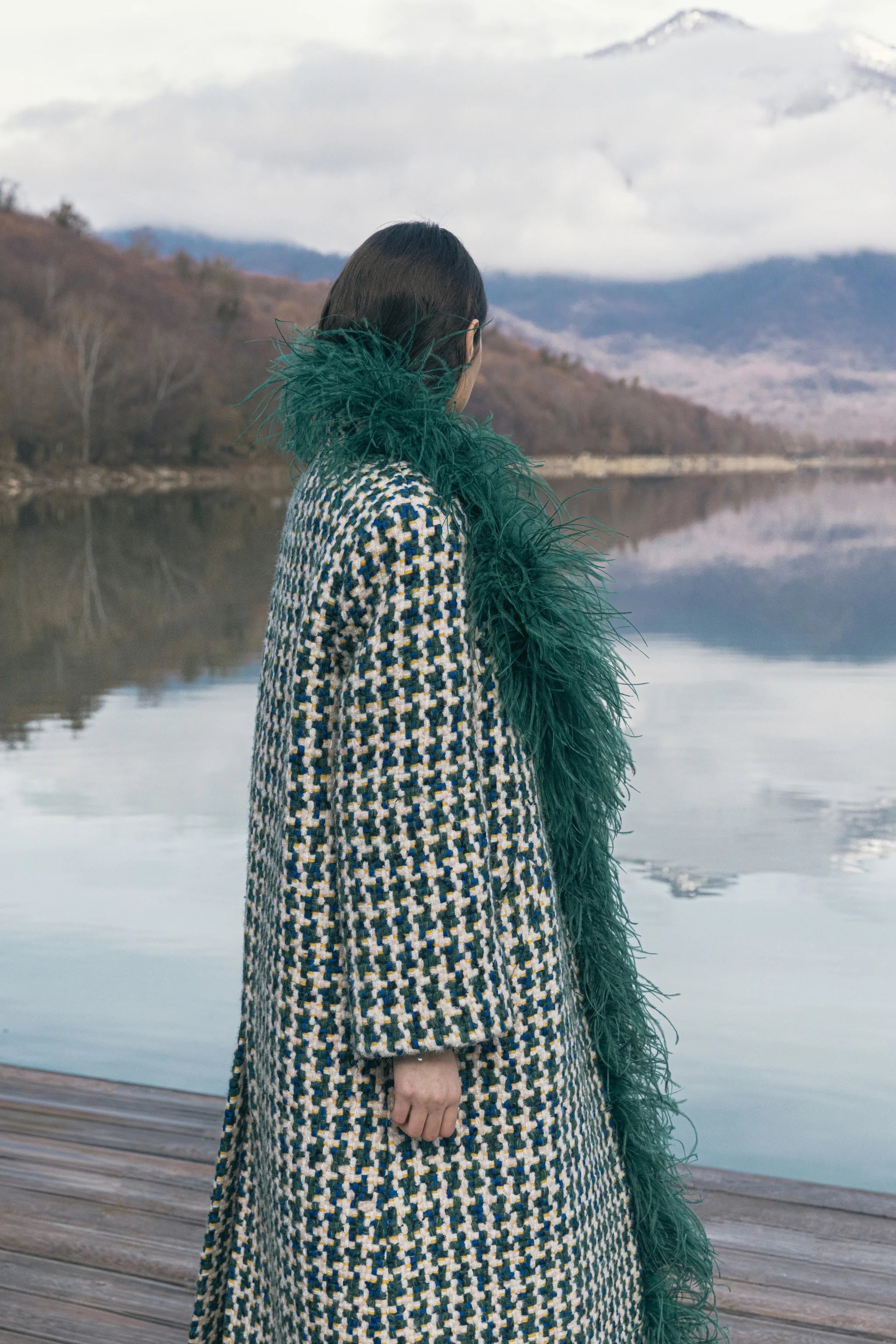 Boa Tweed Coat Green