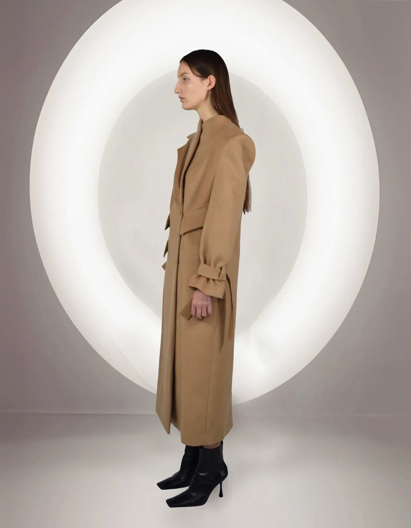 ZANE Cashmere Long Beige Coat