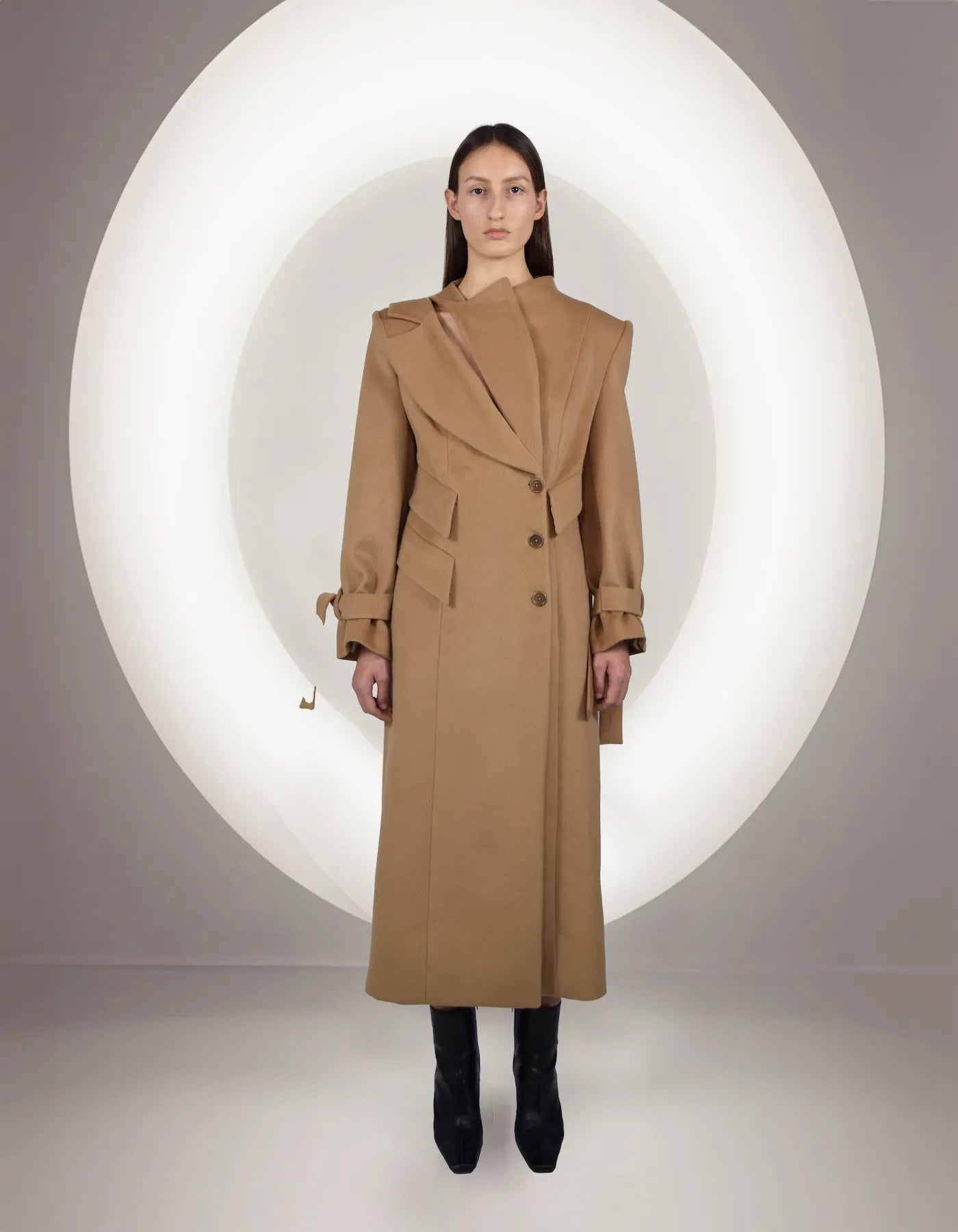 ZANE Cashmere Long Beige Coat
