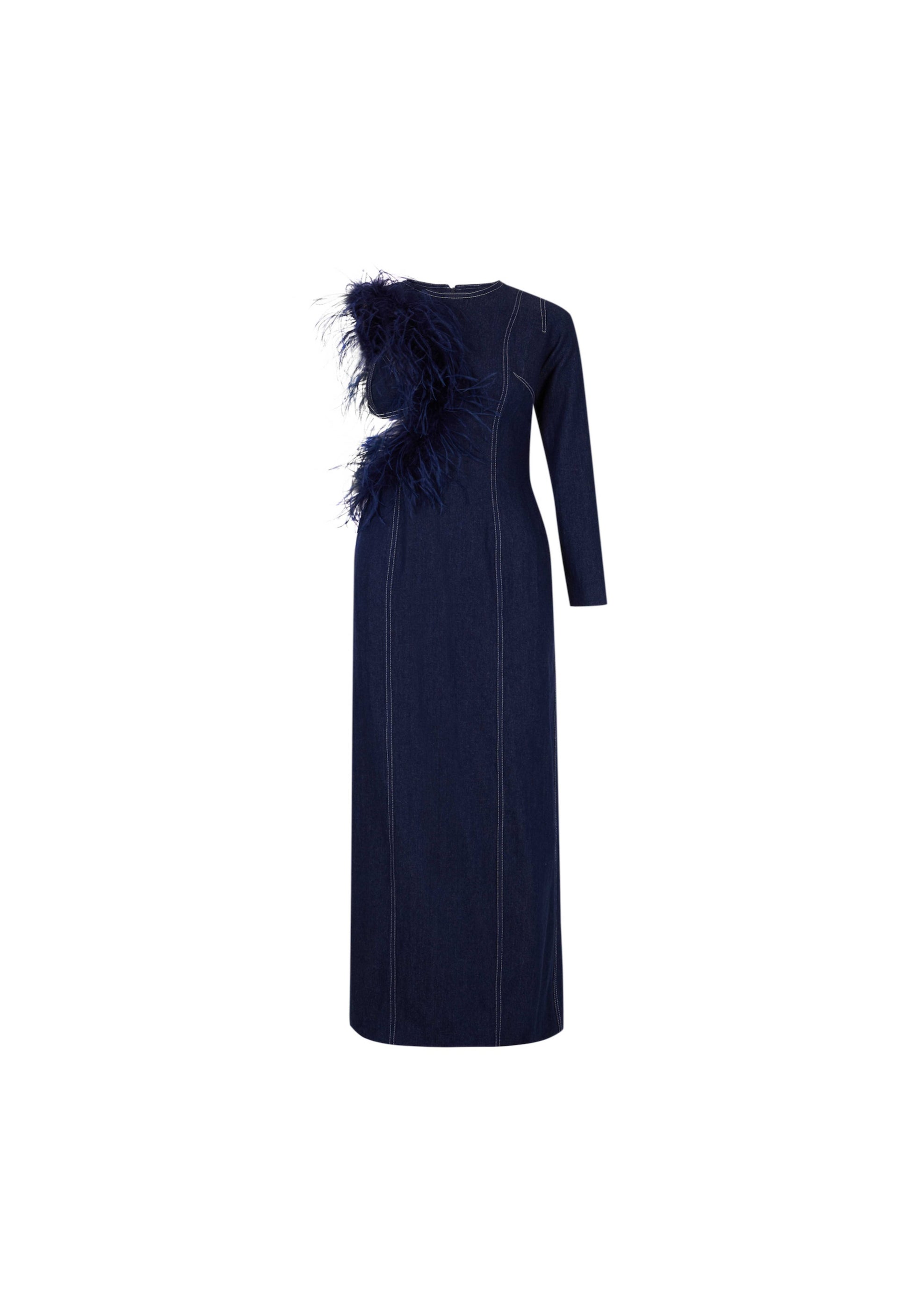 Denim Navy Blue Long Dress