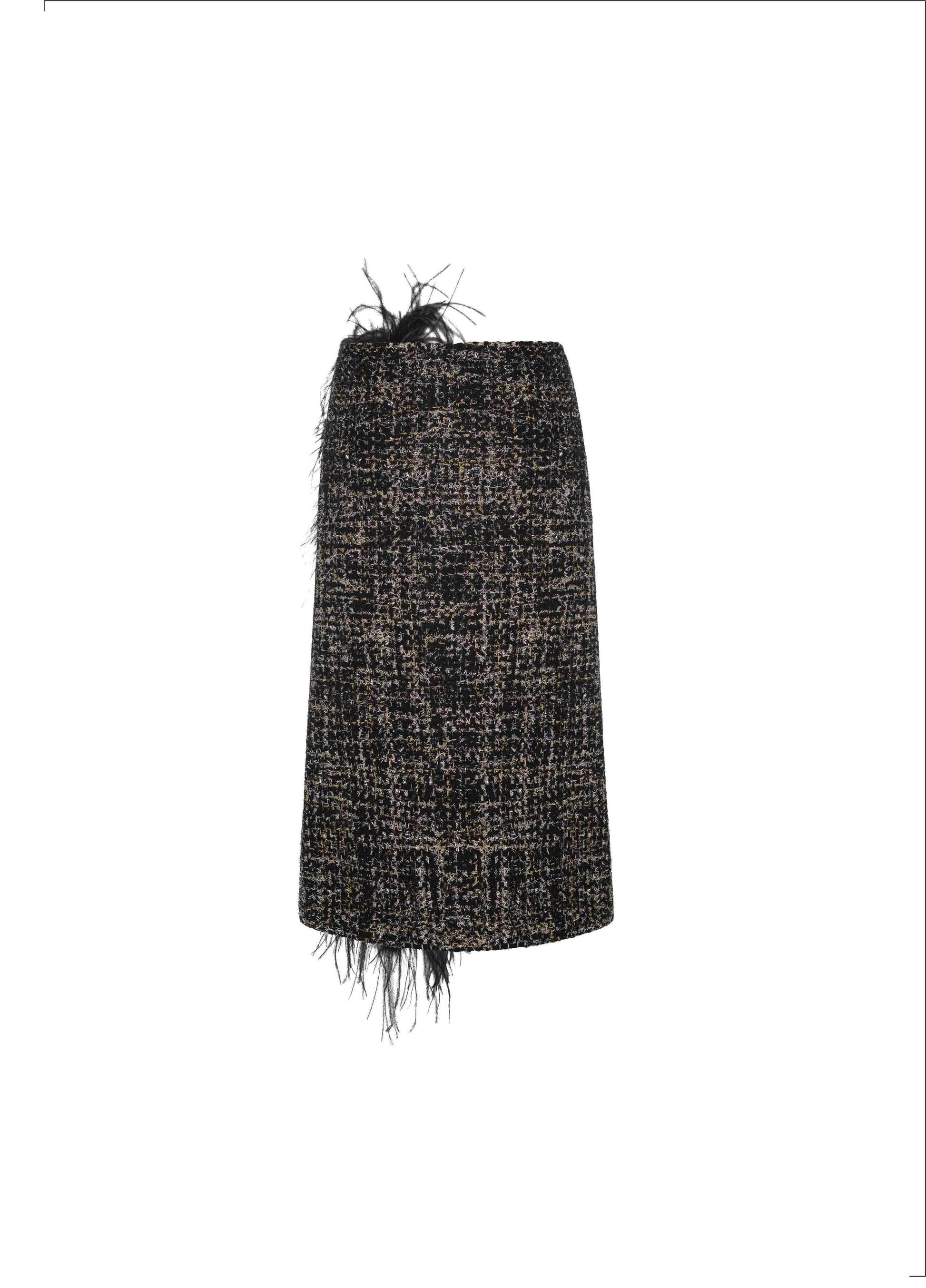 Tweed Boa Skirt